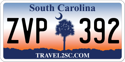 SC license plate ZVP392