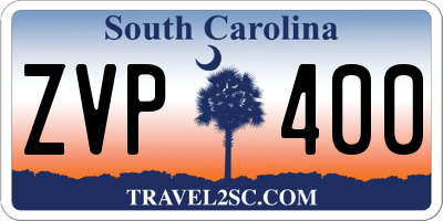 SC license plate ZVP400