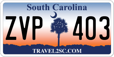 SC license plate ZVP403