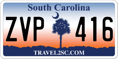SC license plate ZVP416
