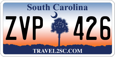 SC license plate ZVP426
