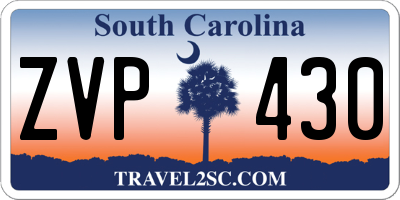 SC license plate ZVP430