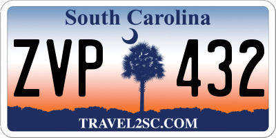 SC license plate ZVP432