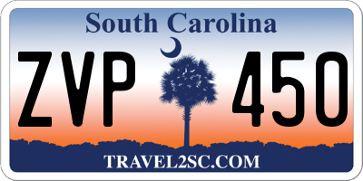 SC license plate ZVP450