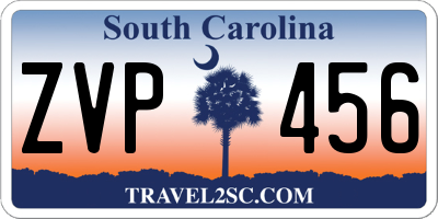 SC license plate ZVP456