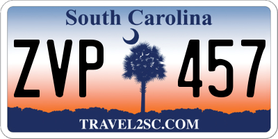 SC license plate ZVP457