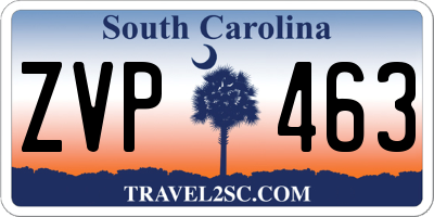 SC license plate ZVP463