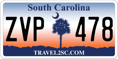SC license plate ZVP478