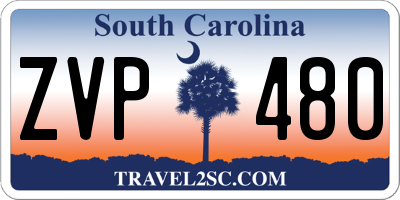 SC license plate ZVP480