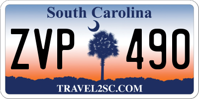 SC license plate ZVP490