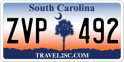 SC license plate ZVP492