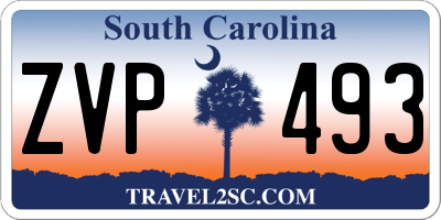 SC license plate ZVP493