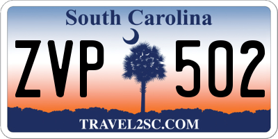 SC license plate ZVP502