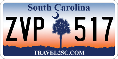 SC license plate ZVP517