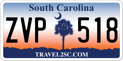 SC license plate ZVP518