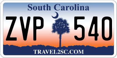 SC license plate ZVP540