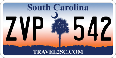 SC license plate ZVP542