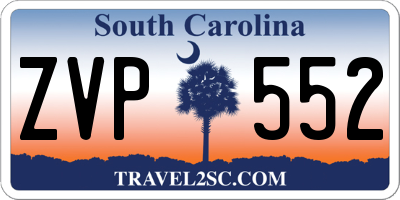 SC license plate ZVP552