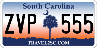 SC license plate ZVP555