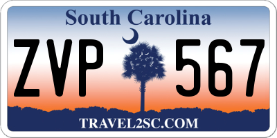 SC license plate ZVP567