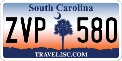 SC license plate ZVP580