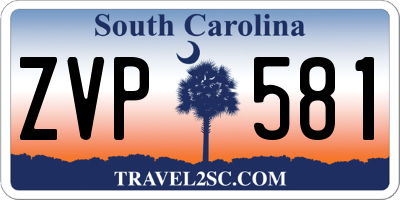 SC license plate ZVP581