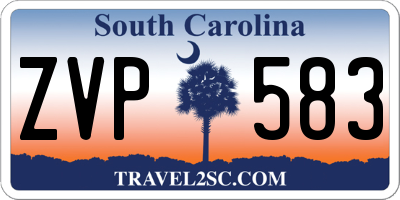 SC license plate ZVP583