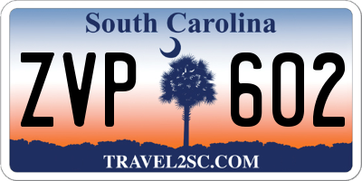 SC license plate ZVP602