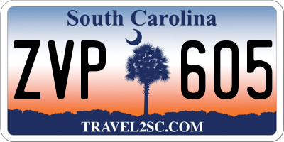 SC license plate ZVP605