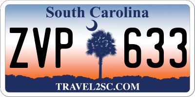 SC license plate ZVP633