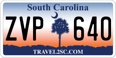 SC license plate ZVP640