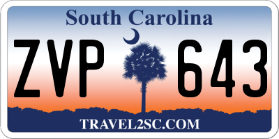 SC license plate ZVP643