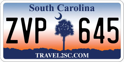 SC license plate ZVP645