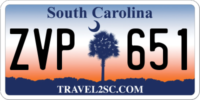 SC license plate ZVP651