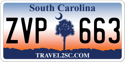 SC license plate ZVP663