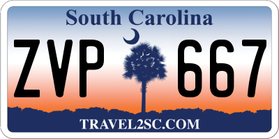 SC license plate ZVP667