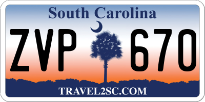 SC license plate ZVP670