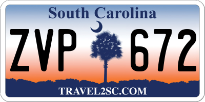 SC license plate ZVP672