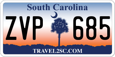 SC license plate ZVP685