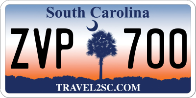 SC license plate ZVP700