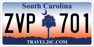 SC license plate ZVP701