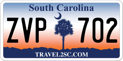 SC license plate ZVP702