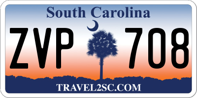 SC license plate ZVP708