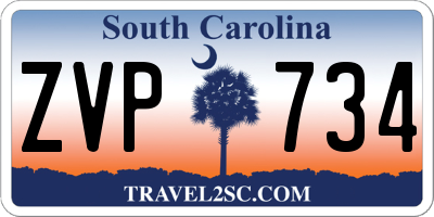 SC license plate ZVP734