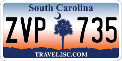 SC license plate ZVP735