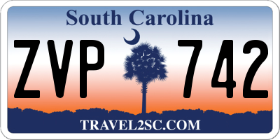 SC license plate ZVP742