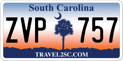 SC license plate ZVP757
