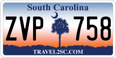 SC license plate ZVP758