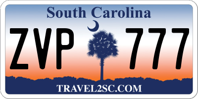SC license plate ZVP777