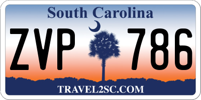 SC license plate ZVP786